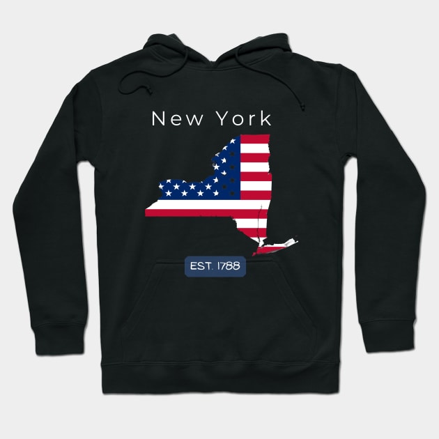 New York State (Dark Colors) Hoodie by Proud Town Tees